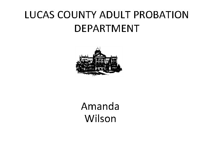 LUCAS COUNTY ADULT PROBATION DEPARTMENT Amanda Wilson 