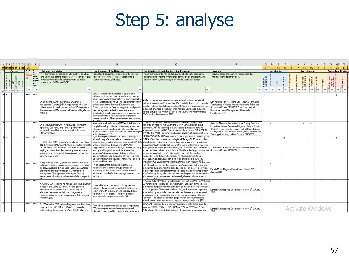 Step 5: analyse 57 