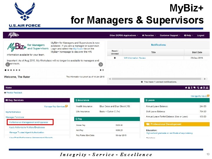 My. Biz+ for Managers & Supervisors Integrity - Service - Excellence 13 My. Biz+ for Managers & Supervisors Integrity - Service - Excellence 13
