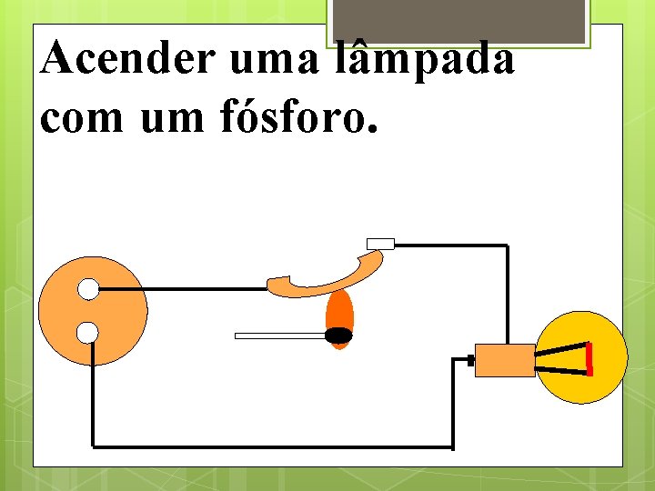 Acender uma lâmpada com um fósforo. 