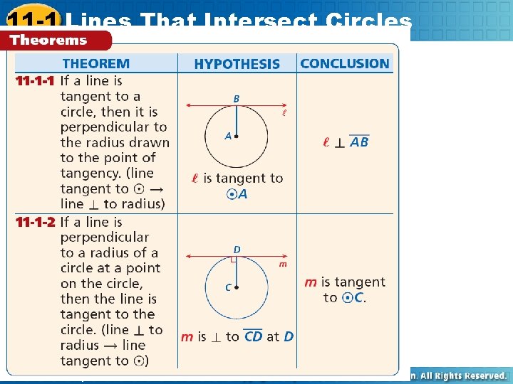 11 -1 Lines That Intersect Circles Holt Geometry 