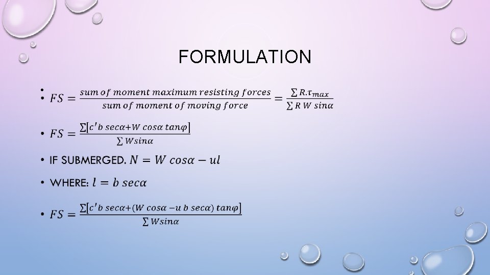 FORMULATION • 