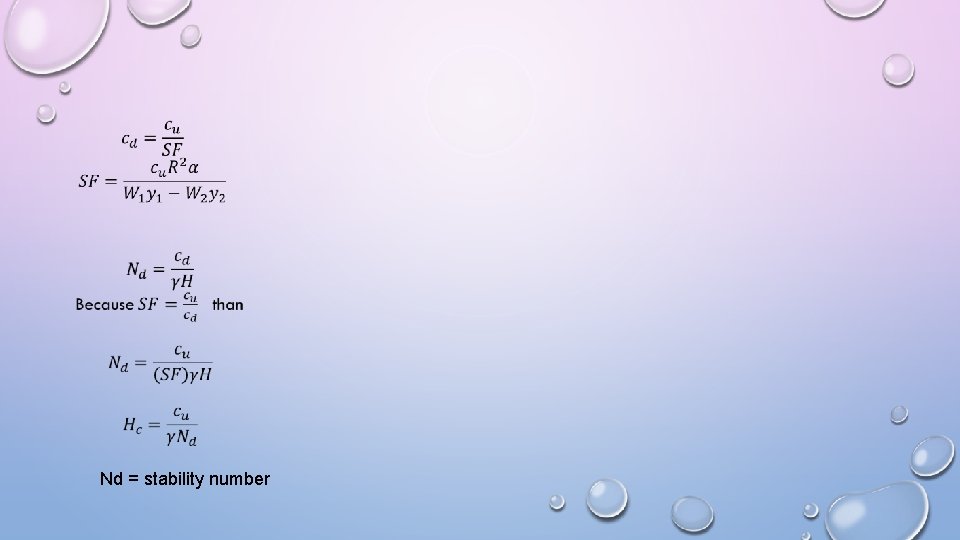  Nd = stability number 