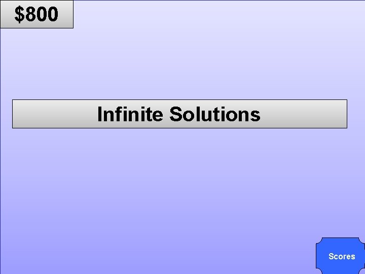 © Mark E. Damon - All Rights Reserved $800 Infinite Solutions Scores 