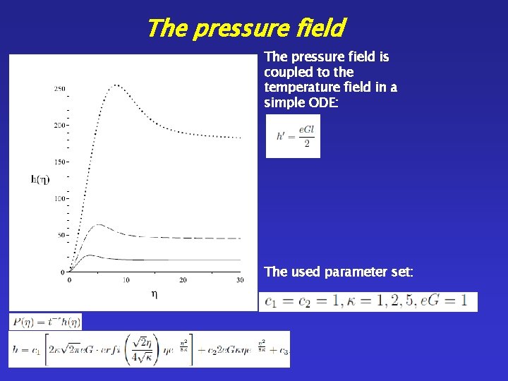 The pressure field is coupled to the temperature field in a simple ODE: The