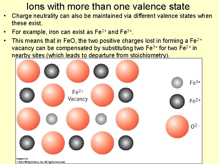 Ions with more than one valence state • Charge neutrality can also be maintained Ions with more than one valence state • Charge neutrality can also be maintained