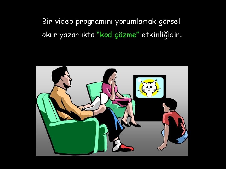 Bir video programını yorumlamak görsel okur yazarlıkta “kod çözme” etkinliğidir. 