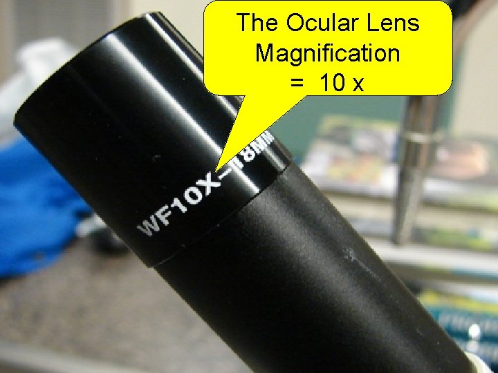 The Ocular Lens Magnification = 10 x 