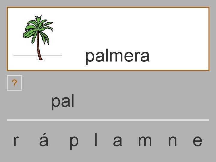 palmera ? pal r á p l a m n e 