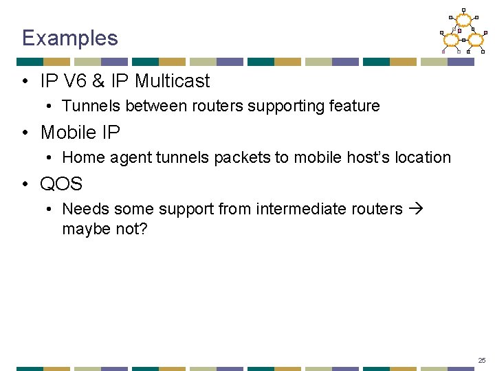 Examples • IP V 6 & IP Multicast • Tunnels between routers supporting feature