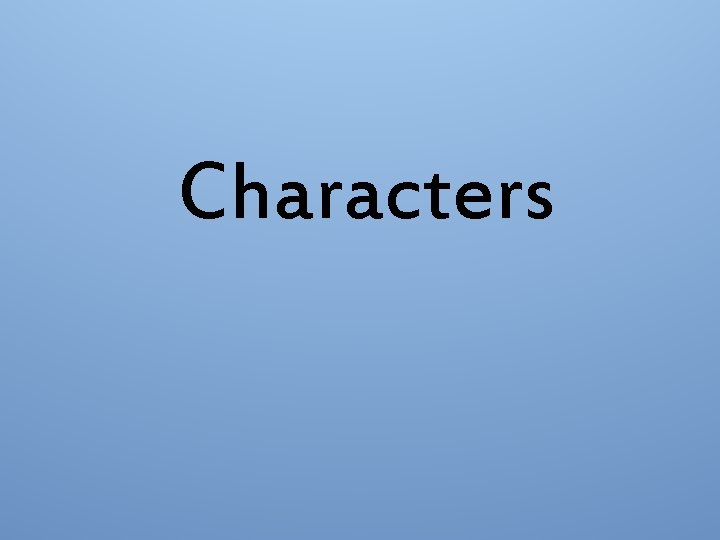 Characters 