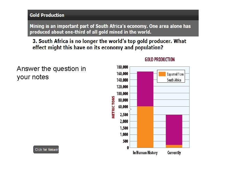 Answer the question in your notes Answer the question in your notes