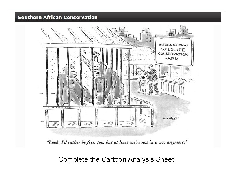 Complete the Cartoon Analysis Sheet Complete the Cartoon Analysis Sheet