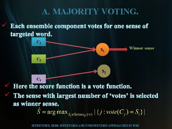 A. MAJORITY VOTING. ü C 1 S 1 Winner sense C 2 S 2