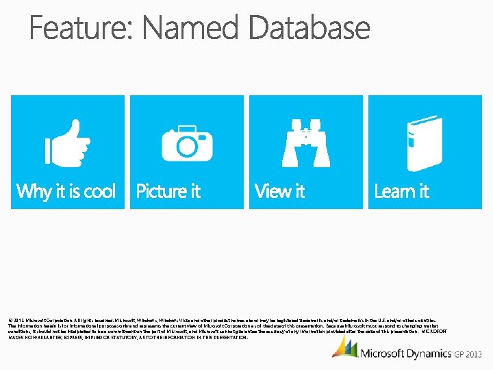 © 2012 Microsoft Corporation. All rights reserved. Microsoft, Windows Vista and other product names