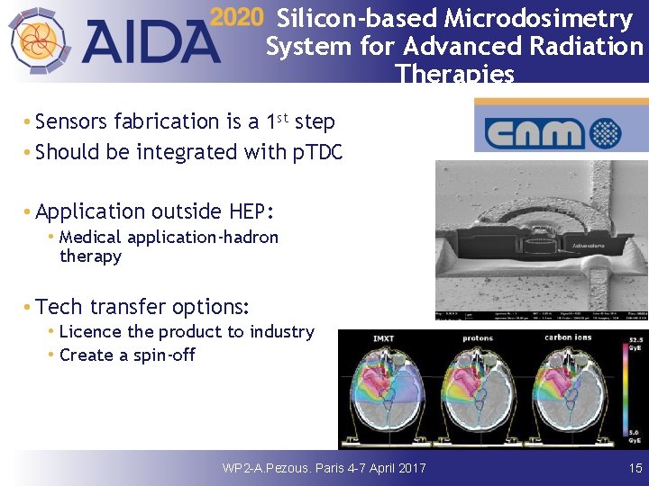 Silicon‐based Microdosimetry System for Advanced Radiation Therapies • Sensors fabrication is a 1 st