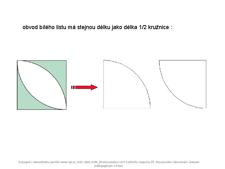 obvod bílého listu má stejnou délku jako délka 1/2 kružnice : Dostupné z Metodického