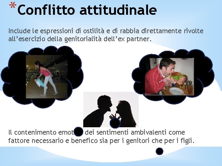 *Conflitto attitudinale Include le espressioni di ostilità e di rabbia direttamente rivolte all’esercizio della