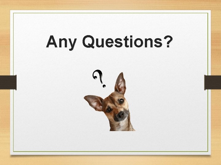 Any Questions? 