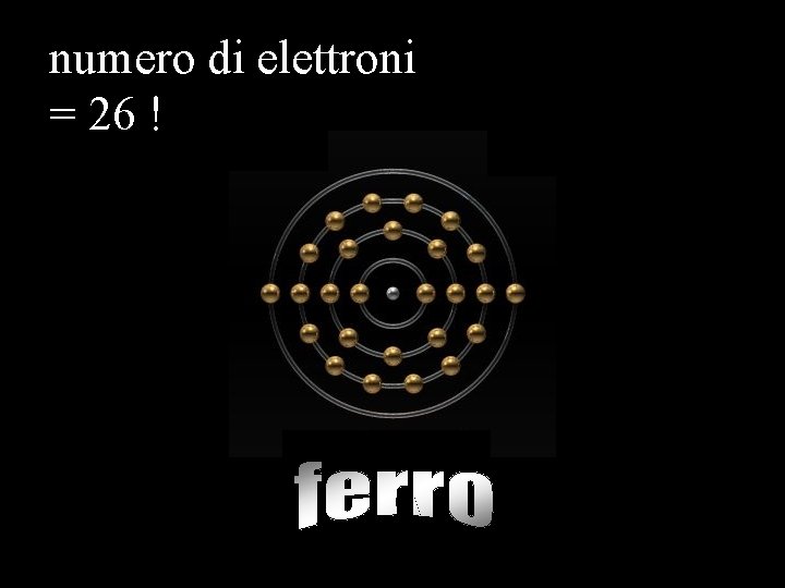 numero di elettroni = 26 ! 