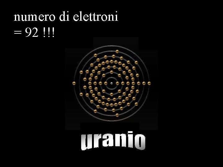 numero di elettroni = 92 !!! 