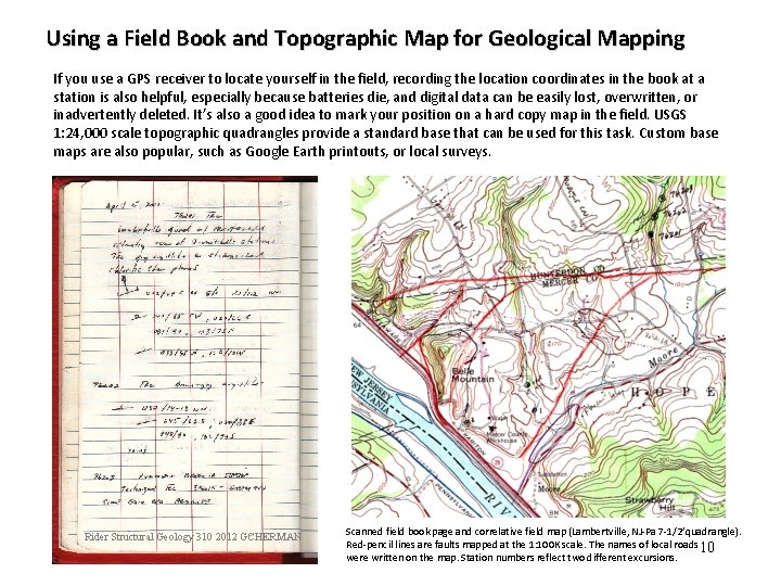 Using a Field Book and Topographic Map for Geological Mapping If you use a