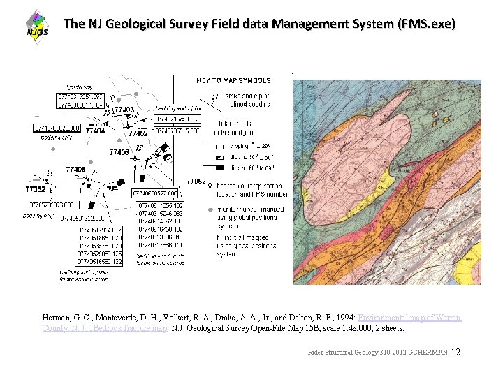 The NJ Geological Survey Field data Management System (FMS. exe) Herman, G. C. ,