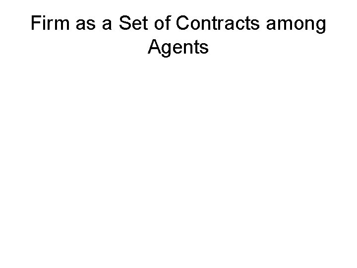 Firm as a Set of Contracts among Agents 