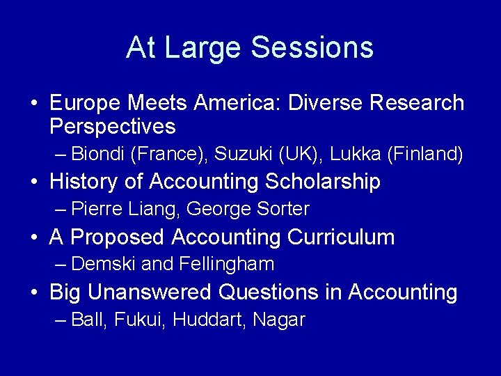 At Large Sessions • Europe Meets America: Diverse Research Perspectives – Biondi (France), Suzuki