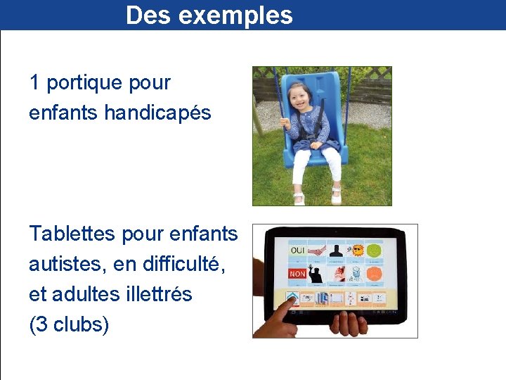  Des exemples 1 portique pour enfants handicapés Tablettes pour enfants autistes, en difficulté,