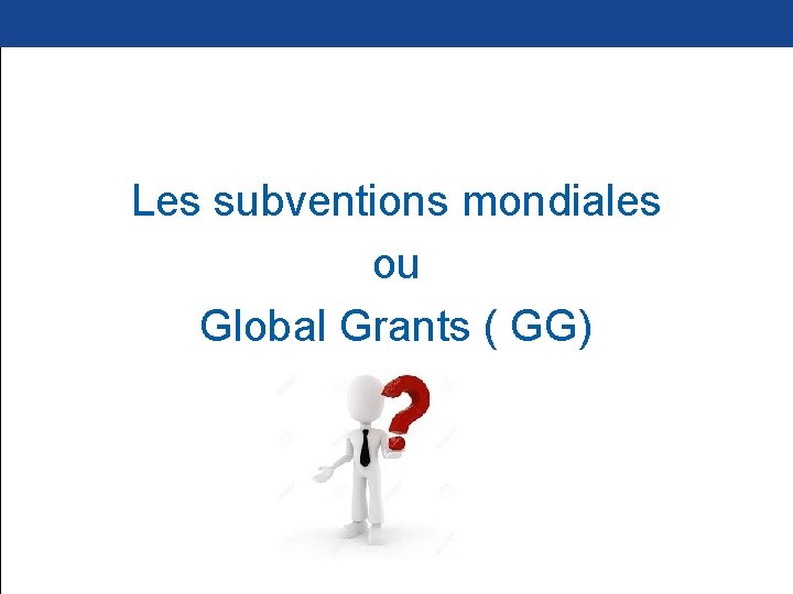 Les subventions mondiales ou Global Grants ( GG) 