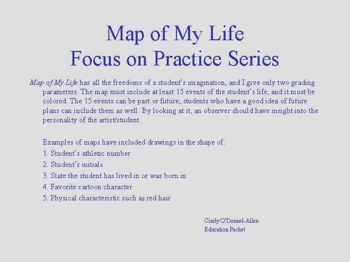 Map of My Life Focus on Practice Series Map of My Life has all