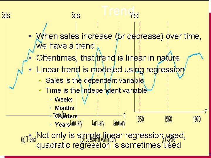 Trend • When sales increase (or decrease) over time, we have a trend •