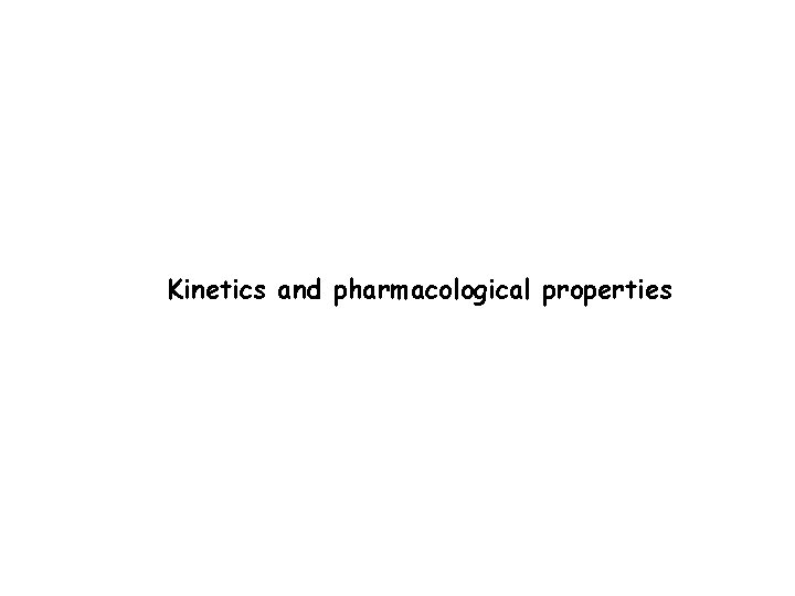 Kinetics and pharmacological properties 