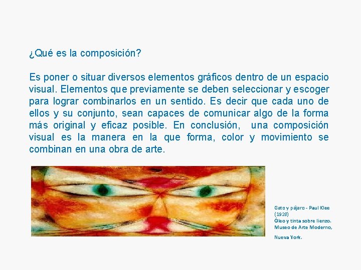 ¿Qué es la composición? Es poner o situar diversos elementos gráficos dentro de un