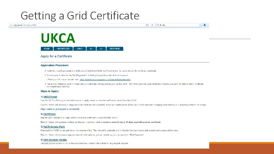 Getting a Grid Certificate 