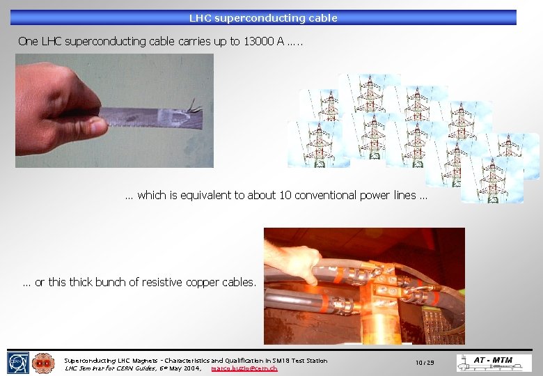 LHC superconducting cable One LHC superconducting cable carries up to 13000 A …. . LHC superconducting cable One LHC superconducting cable carries up to 13000 A …. .