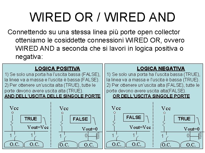 WIRED OR / WIRED AND Connettendo su una stessa linea più porte open collector