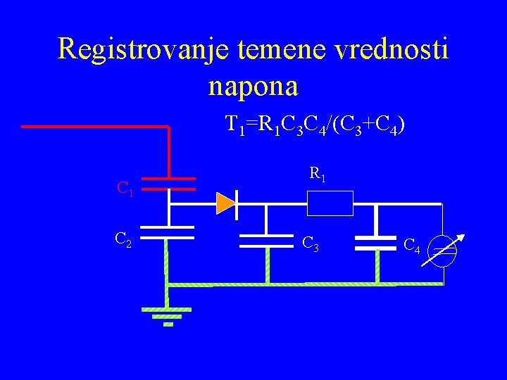 Registrovanje temene vrednosti napona T 1=R 1 C 3 C 4/(C 3+C 4) C