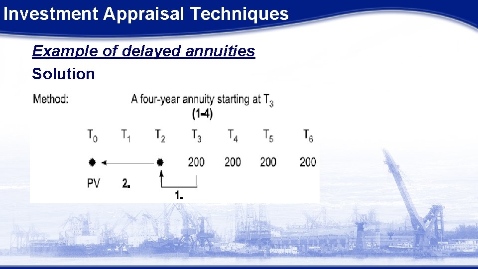 Investment Appraisal Techniques Example of delayed annuities Solution 