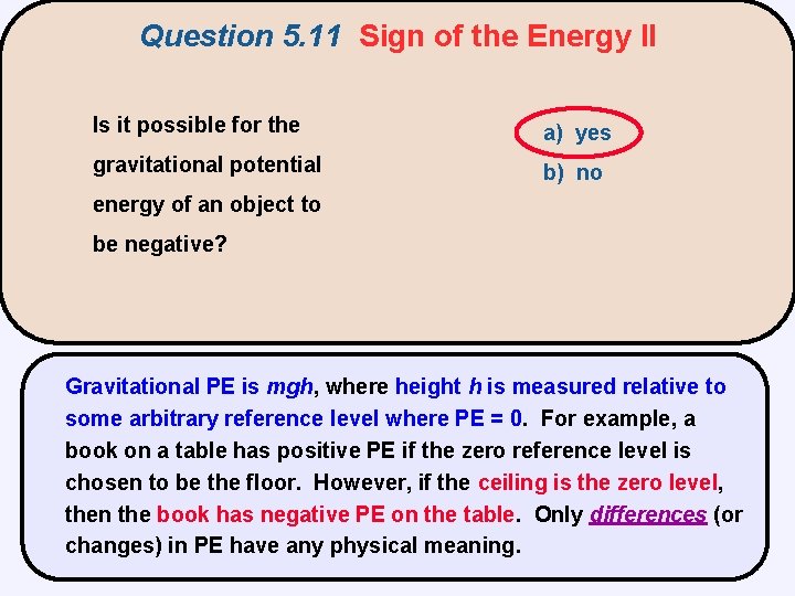 Question 5. 11 Sign of the Energy II Is it possible for the a)