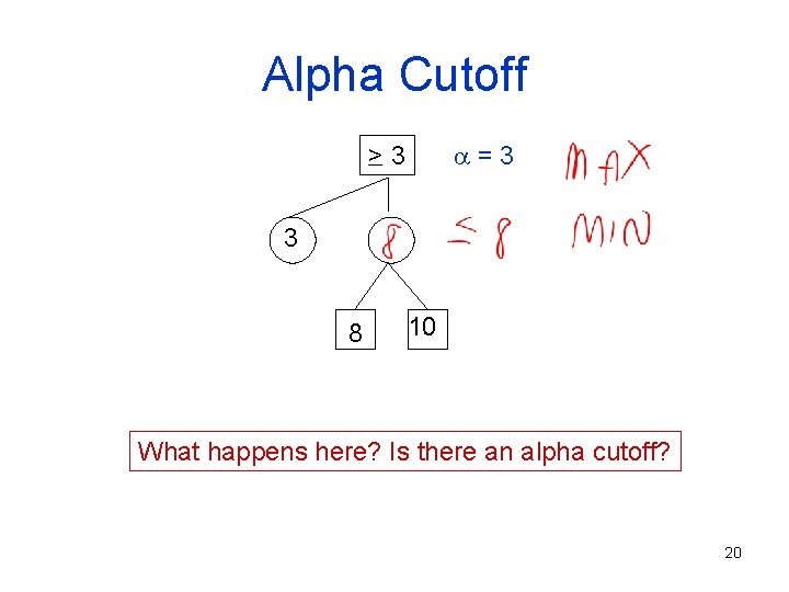Alpha Cutoff =3 >3 3 8 10 What happens here? Is there an alpha
