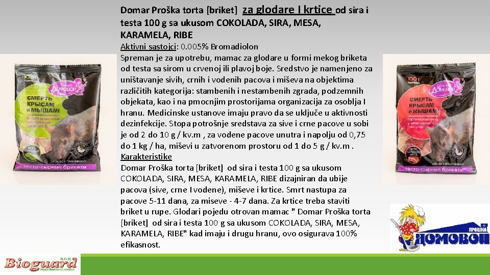 Domar Proška torta [briket] za glodare I krtice od sira i testa 100 g