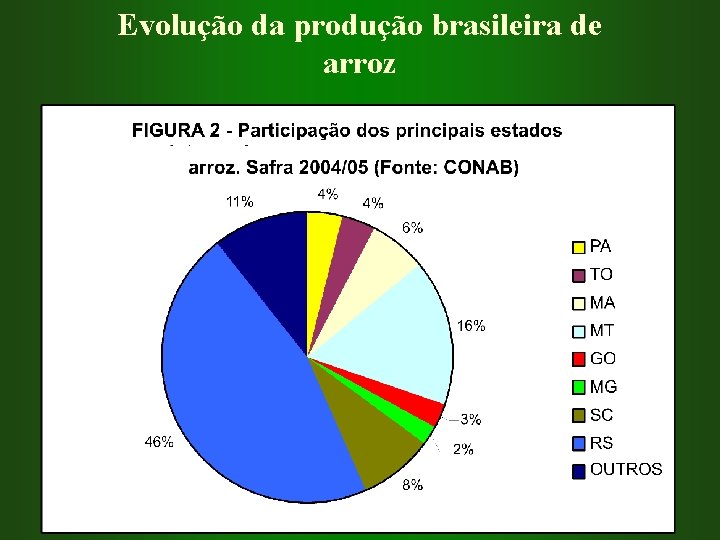 Evolução da produção brasileira de arroz 