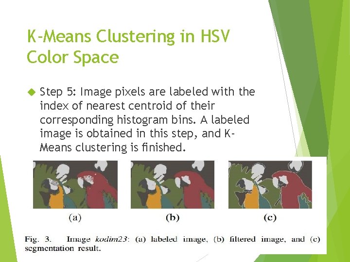 K-Means Clustering in HSV Color Space Step 5: Image pixels are labeled with the