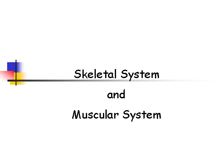 Skeletal System and Muscular System 