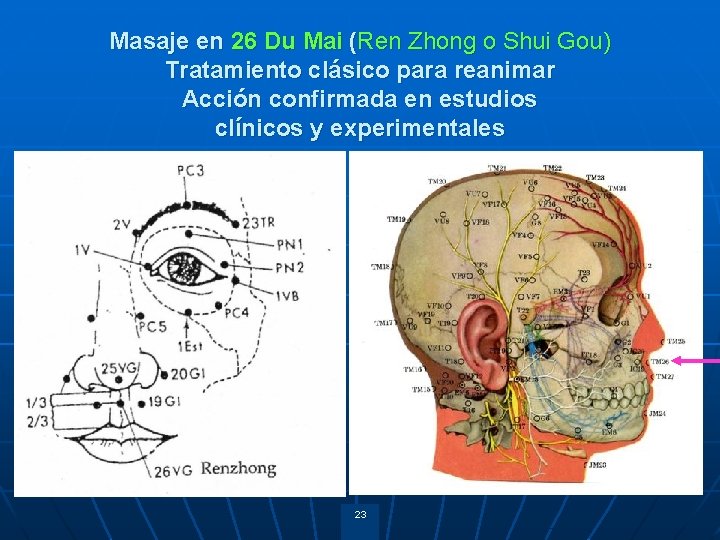 Masaje en 26 Du Mai (Ren Zhong o Shui Gou) Tratamiento clásico para reanimar