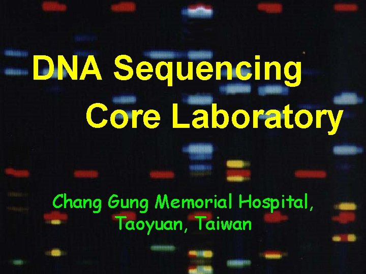 DNA Sequencing Core Laboratory Chang Gung Memorial Hospital, Taoyuan, Taiwan 