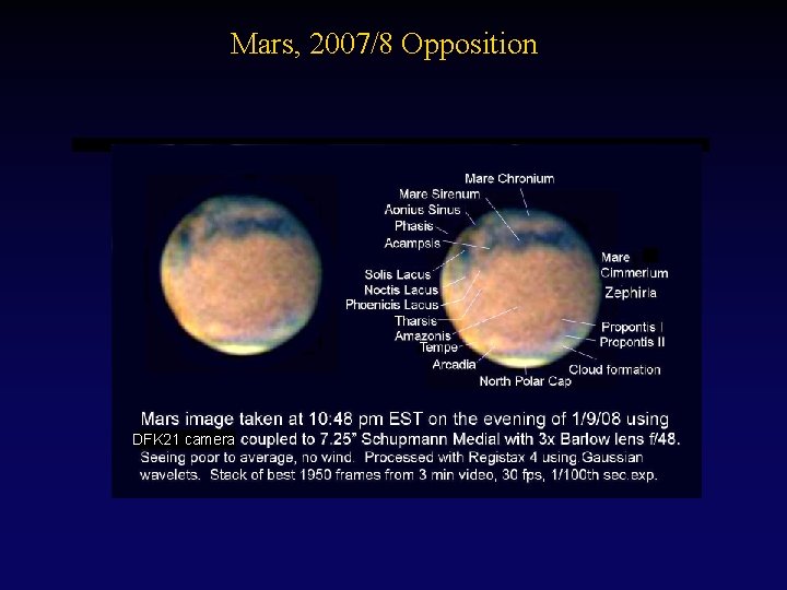 Mars, 2007/8 Opposition DFK 21 camera 
