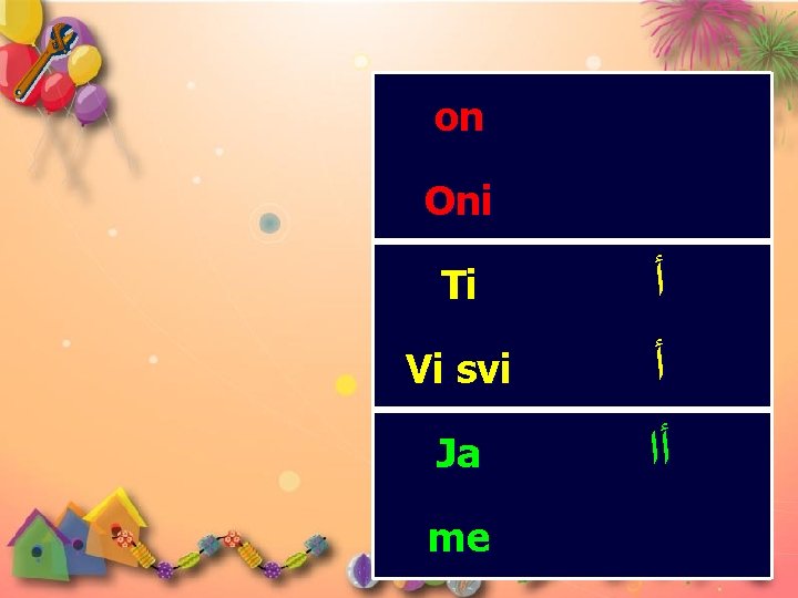 on Oni Vi svi ﺃ ﺃ Ja ﺃﺍ Ti me on Oni Vi svi ﺃ ﺃ Ja ﺃﺍ Ti me